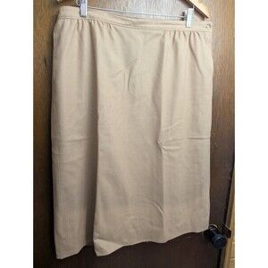 Vintage PENDLETON Wool Skirt 18W Camel Tan 100% Virgin Wool Made in USA Lined